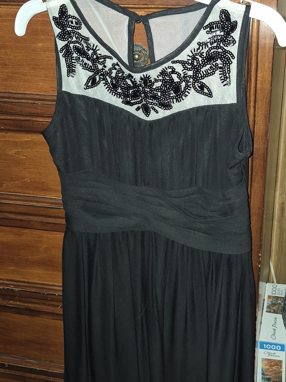 Speechless Black Beaded Yoke Formal Dress